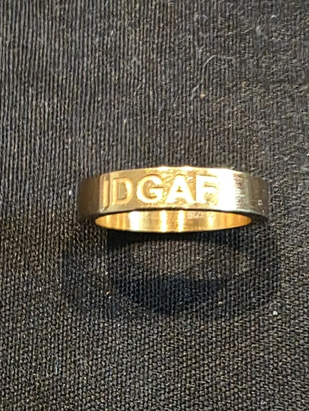 Cuffed By Nano IDGAF Goldplated Band Ring Size 6 New